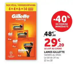 Hyper U Gillette Lames offre