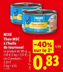 Lidl NIXE Thon MSC offre