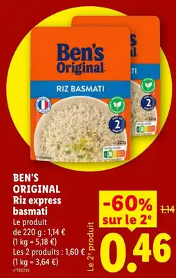 Lidl Ben's Original Riz express basmati offre