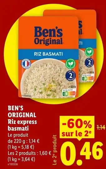 Ben's Original Riz express basmati
