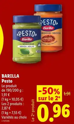 Lidl Barilla Pesto offre