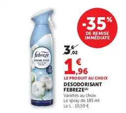 Hyper U Febreze Brume d'air offre