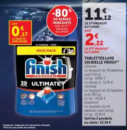 Hyper U Finish Tablettes lave vaisselle offre