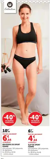 Hyper U U Collection BRASSIERE DE SPORT FEMME offre