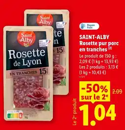 Lidl Saint Alby Rosette pur porc offre