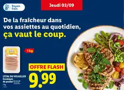 Lidl L'étal du volailler escalopes de poulet offre