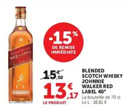 Hyper U JOHNNIE WALKER RED LABEL offre