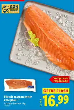 Lidl GGN Filet de saumon entier avec peau offre