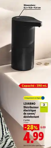 Lidl LIVARNO Distributeur électrique de savon/désinfectant offre