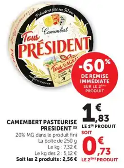 Hyper U President Camembert offre
