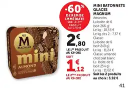 Hyper U MINI BATONNETS GLACES MAGNUM offre