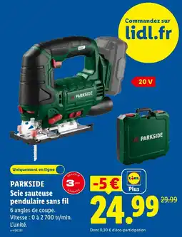Lidl PARKSIDE Scie sauteuse pendulaire sans fil offre