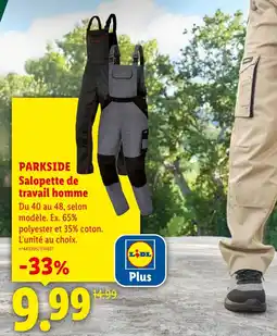 Lidl PARKSIDE Salopette de travail homme offre