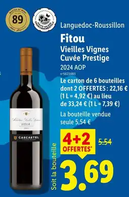 Lidl CASCASTEL Fitou offre