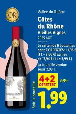 Lidl GILBERT & GAILLARD Côtes du Rhône Vieilles Vignes offre