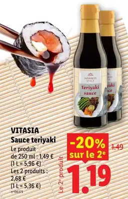 Lidl VITASIA Sauce teriyaki offre