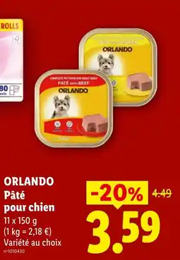 Lidl ORLANDO Pâté pour chien offre
