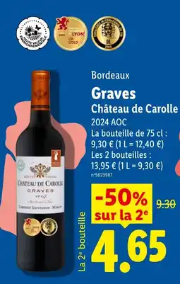 Lidl Château de Carolle Graves offre