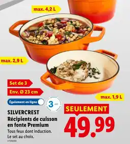 Lidl SILVERCREST Récipients de cuisson en fonte Premium offre