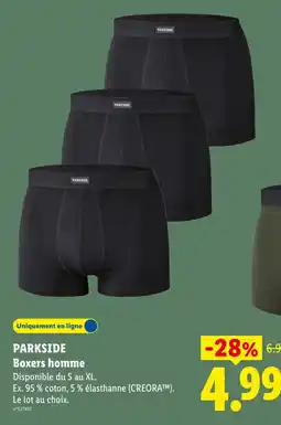 Lidl Parkside boxers homme offre