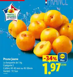 Lidl Prune jaune offre