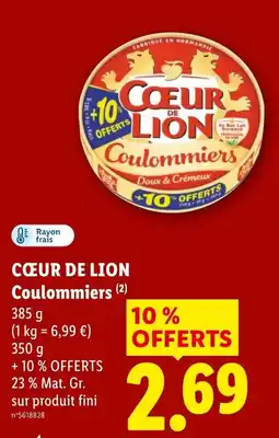 Lidl CŒUR DE LION Coulommiers offre