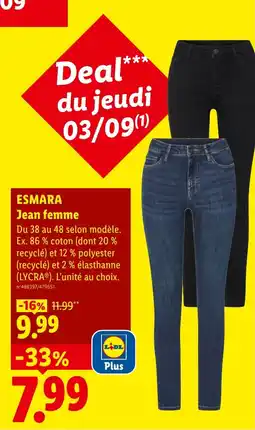 Lidl ESMARA Jean femme offre