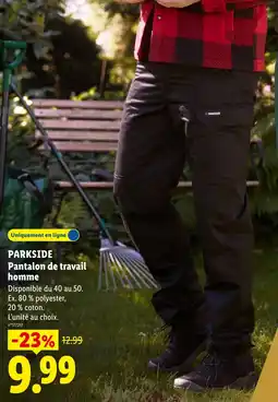 Lidl Parkside pantalon de travail homme offre