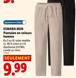 Lidl ESMARA MEN Pantalon en velours homme offre