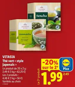 Lidl VITASIA Thé vert « style japonais » offre