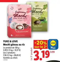 Lidl YUKI & LOVE Mochi gâteau au riz offre