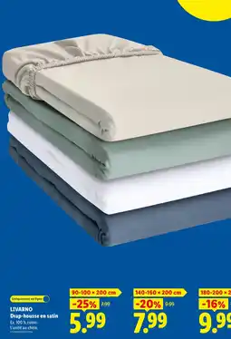 Lidl Livarno drap-housse en satin offre