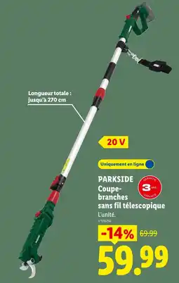 Lidl PARKSIDE Coupe-branches sans fil télescopique offre