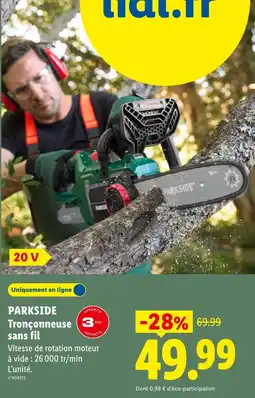 Lidl PARKSIDE Tronçonneuse sans fil offre