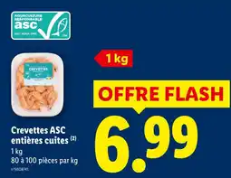 Lidl ASC Crevettes entières cuites offre