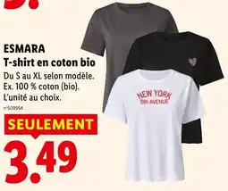 Lidl ESMARA T-shirt en coton bio offre