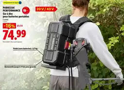 Lidl PARKSIDE Sac à dos pour batteries portables offre