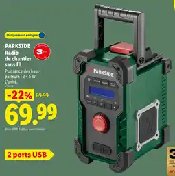 Lidl PARKSIDE Radio de chantier sans fil offre