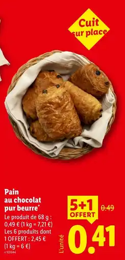 Lidl Pain au chocolat pur beurre* offre