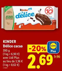 Lidl Kinder Délice cacao offre