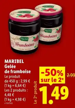 Lidl Maribel Gelée de framboise offre