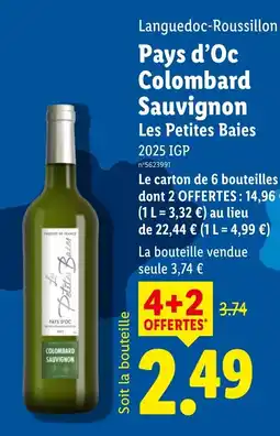 Lidl Les Petites Baies Colombard Sauvignon offre