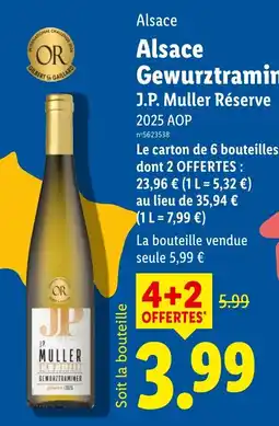 Lidl J.P. Muller Gewurztraminer offre