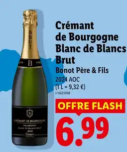Lidl Bonot Père & Fils Crémant de Bourgogne Blanc de Blancs Brut offre