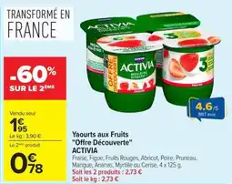 Carrefour Market ACTIVIA Yaourts aux Fruits offre