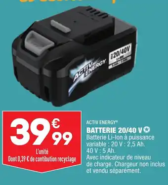 ALDI Batterie 20/40 V offre