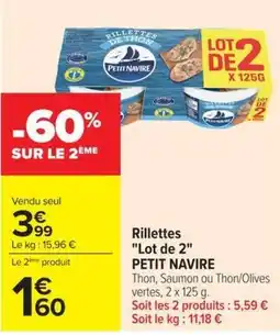 Carrefour Market PETIT NAVIRE Rillettes offre