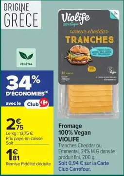 Carrefour Market Violife Fromage offre