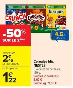 Carrefour Market Nestlé Céréales Mix offre