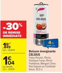 Carrefour Market CELSIUS Boisson énergisante offre